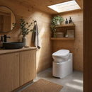 Off-Grid Wooden Cabin Bathroom Setup