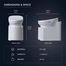 Dimensions and Specs Width 15.7in Depth 24.4in Height 22.8in Weight 55lbs Capacity 11 Gallons