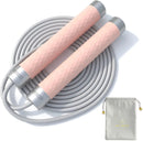 LECARDIO Weighted Jump Rope in Blush Pink with Storage Pouch
