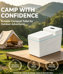 Composting Toilet, Waterless Toilets Suitable for Tiny Houses, Vans, Boats, with Heating Plate, Electric Mixing, Urine Separating and Exhaust Fan