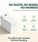 Composting Toilet, Waterless Toilets Suitable for Tiny Houses, Vans, Boats, with Heating Plate, Electric Mixing, Urine Separating and Exhaust Fan