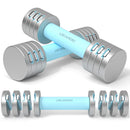 Adjustable Dumbbell Set, Hand Weights Sets for Women with Silicone Handles 2LB-8LB Steel Weights for Women